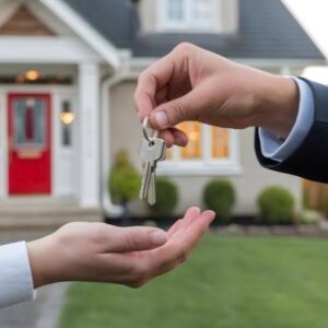 A photo of a tenant handing over keys or signing a lease with a landlord or property manager.
Alternative: A row of rental mailboxes or a "For Rent" sign in front of a well-maintained duplex.
Goal: Visually conveys active rental operations and consistent occupancy.